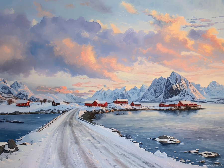 Norway Winter Mountains 0175 by WhisperWillow Studios Wall Art